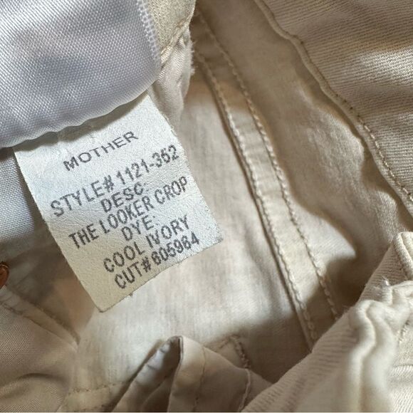 MOTHER Jeans Women’s Size 25 The Looker Crop Ivory Distressed Neutral Minimalist - Picture 12 of 12